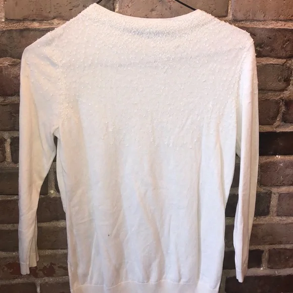 Talbots White Crew Neck Sweater - Picture 3 of 4
